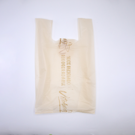 Bolsa camiseta café biodegradable grande